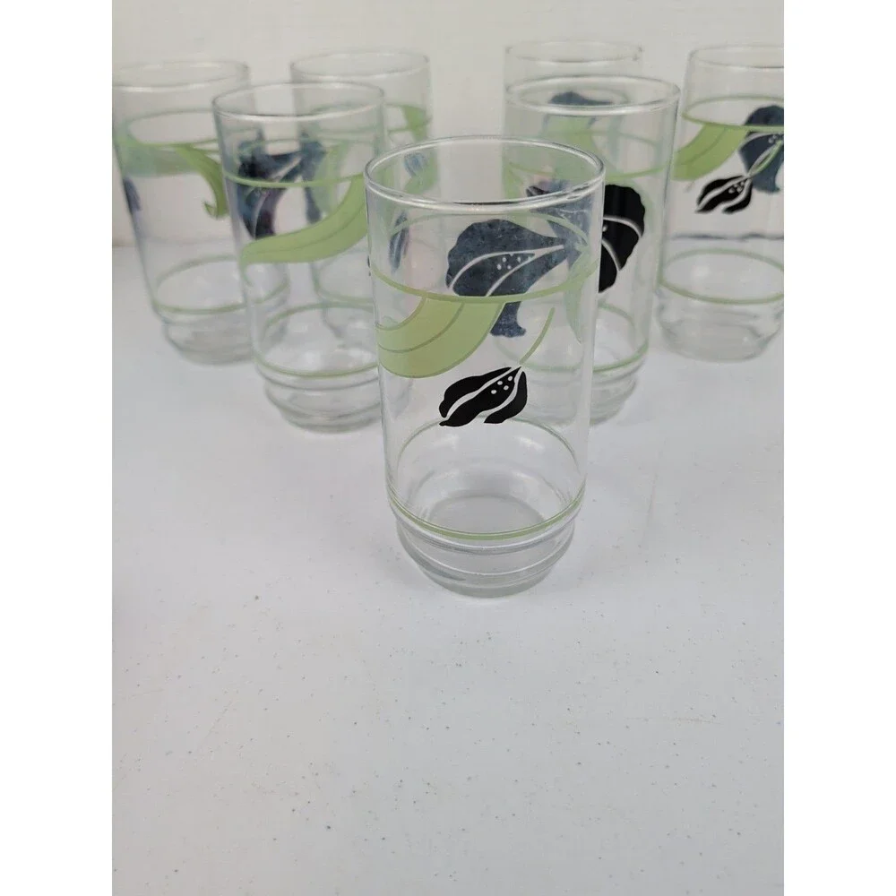 Set Of 7 Corelle Black Orchid 14 oz Tumblers